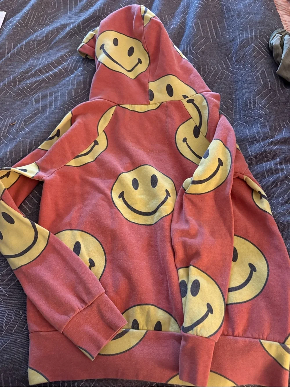 Aviator Nation women Zip Hoodie in Pink with Yellow Smiley Faces - Picture 3 of 4